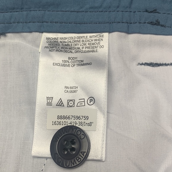 COLUMBIA Angus Spring Gray Shorts size 38 - Picture 8 of 9